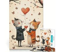 Puzzle de 1000 pièces représentant Un Couple d'animaux Amoureux et des Adolescents Jeu de mémoire et Système d'emboîtement précis,sans pièces détachées Idéal pour Les Petits Cerveaux
