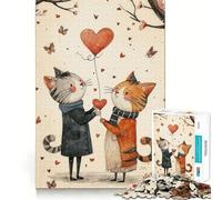 Puzzle de 1000 pièces représentant Un Couple d'animaux Amoureux,idéal pour Les Adolescents Jeu Stimulant l'esprit,Assemblage Solide et sécurisé,activité de Partage et de complicité (38x26cm)