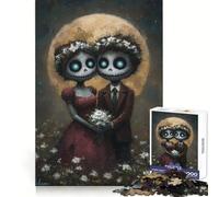 Puzzle de 1000 pièces représentant Un Couple de squelettes mariés au Clair de Lune 38x52cm, idéal pour Les Adolescents Détente et création Artistique Amusantes et faciles à Manipuler
