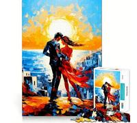 Puzzle de 1000 pièces représentant Un Couple Romantique au Bord de la mer, idéal pour Les Adolescents Un Jeu Stimulant et Amusant, avec des découpes précises Cadeau Festif (50x75cm)