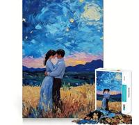 Puzzle de 1000 pièces représentant Un Couple Romantique dans Un Champ, idéal pour Les Adolescents Jouet Anti-Stress Intelligent, Bords tranchants, Cadeau d'anniversaire (38x26cm)