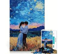 Puzzle de 1000 pièces représentant Un Couple Romantique dans Un Champ, idéal pour Les Adolescents Stimule la mémoire, soulage la Tension et Offre Une Belle œuvre d'art aux Bords Nets (50x75cm)