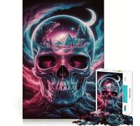 Puzzle de 1000 pièces représentant Un crâne avec Paysage intérieur, idéal pour Les Adolescents Jouet Intelligent, Loisirs et découpe précise Cadeau de Saison 38x52cm