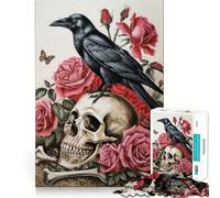 Puzzle de 1000 pièces représentant Un crâne de Corbeau pour Adultes, Un Casse-tête ludique et Amusant Assembler la Maison, idéal comme Cadeau d'anniversaire (50x75cm)