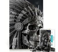 Puzzle de 1000 pièces représentant Un crâne Steampunk avec Coiffe, idéal pour Les Adolescents et offrant Un Excellent Exercice Mental Découpe précise, décoration Murale 50x75cm