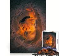 Puzzle de 1000 pièces représentant un cratère volcanique vu du ciel,idéal pour les adolescents Stimule la logique,apaise l'esprit et offre un assemblage sécurisé et amusant Un cadeau parfait (38x52cm)
