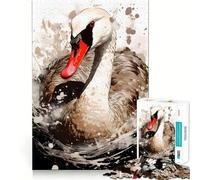 Puzzle de 1000 pièces représentant Un Cygne aux Couleurs chatoyantes, idéal pour Les Adultes Jeu d'intérieur Stimulant et Intelligent Découpe précise Un Cadeau Charmant 50x75cm