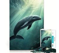 Puzzle de 1000 pièces représentant Un Dauphin et Un marsouin sous-Marin idéal pour Adultes Un Puzzle Relaxant et apaisant pour se détendre Image à Assembler pour Les vœux du Père Noël