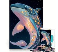 Puzzle de 1000 pièces représentant Un Dauphin orné dans l'espace, idéal pour Adultes Un Casse-tête Relaxant et Amusant à Assembler Cadeau Parfait (50x75cm)