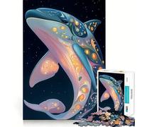 Puzzle de 1000 pièces représentant Un Dauphin orné dans l'espace, pour Adultes Développe la mémoire, détente et Plaisir Découpe Ferme Idée Cadeau pour Les fêtes (38x52cm)