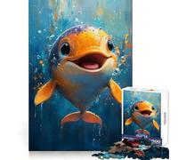 Puzzle de 1000 pièces représentant Un Dauphin Souriant, idéal pour Adultes, Jeu de logique et de Stimulation mentale, Anti-Stress, découpe Ferme, Cadeau Parfait 38x26cm