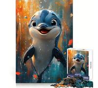Puzzle de 1000 pièces représentant Un Dauphin Souriant, idéal pour Les Adolescents Jeu Intelligent, découpe précise, Cadeau de Saison 38x26cm