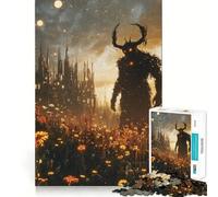 Puzzle de 1000 pièces représentant Un démon en Silhouette dans Un Champ, idéal pour Les Adolescents Jeu de logique et d'intérieur Bords précis Pièce de Collection Artistique 38x26cm