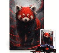 Puzzle de 1000 pièces représentant Un Dieu Panda Roux aux Yeux Rouges Brillants, idéal pour Les Adolescents Jeu de logique, de détente et de Divertissement Découpe précise Cadeau Artistique (50x75cm)