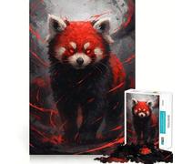 Puzzle de 1000 pièces représentant Un Dieu Panda Roux aux Yeux Rouges Brillants, idéal pour Les Adolescents Jeu de logique, de détente et de Divertissement Découpe précise Cadeau Artistique (50x75cm)