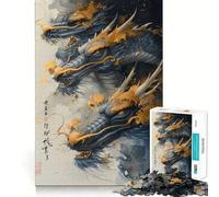 Puzzle de 1000 pièces représentant Un Dragon Asiatique Ancien Jeu de réflexion,découpe de Haute précision,Passe-Temps Fascinant pour Les Moments de détente (50x75cm)