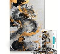 Puzzle de 1000 pièces représentant Un Dragon Chinois Ancien,idéal pour Les Adultes Jeu Stimulant l'esprit,Surface Lisse sans bavures,Passe-Temps Fascinant pour Les Moments de détente (38x26cm)
