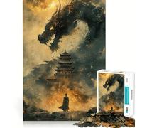 Puzzle de 1000 pièces représentant Un Dragon Chinois Ancien,Jeu de Concentration mentale de Haute précision,activité de découpage et de Partage pour Adultes (50x75cm)