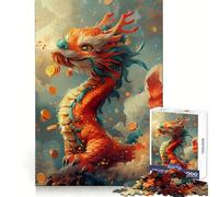 Puzzle de 1000 pièces représentant Un Dragon Chinois de Dessin animé, idéal pour Les Adolescents activité relaxante et stimulante, Cadeau Parfait (38x52cm)