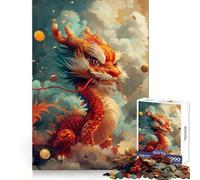 Puzzle de 1000 pièces représentant Un Dragon Chinois de Dessin animé,idéal pour Les Adolescents Stimule la logique et Le Stress,Offre Un Assemblage sans Couture et constitue Un Cadeau de Noël Parfait