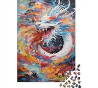 Puzzle de 1000 pièces représentant Un Dragon coloré, idéal pour Les Adultes. Jeu de décompression en Papier, Format 38 x 26 cm. Un Vrai défi !