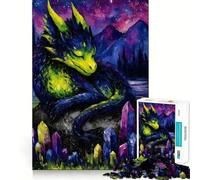 Puzzle de 1000 pièces représentant Un Dragon endormi dans Un Paysage de Cristal, idéal pour Les Adolescents Jeu de logique Simple et Amusant, découpe Parfaite, Cadeau d'anniversaire 38x26cm