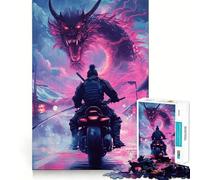 Puzzle de 1000 pièces représentant Un Dragon et Une Moto samouraï, idéal pour Les Adolescents Un Jeu d'éveil cérébral, de détente et d'art à Assembler, Un Cadeau Unique (50x75cm)