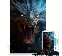 Puzzle de 1000 pièces représentant Un Dragon Hurlant Mystique, idéal pour Les Adolescents, pour stimuler la mémoire, déstresser et décorer Une œuvre d'art Murale aux Bords Nets (38x26cm)
