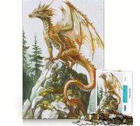 Puzzle de 1000 pièces représentant Un Dragon Mystique (38x26cm), Un Jeu de logique Complexe pour Adultes, idéal pour Partager Un Moment Convivial et Offrir en Cadeau