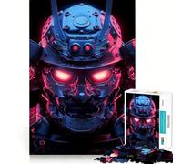 Puzzle de 1000 pièces représentant Un droïde samouraï Lumineux au néon, idéal pour Les Adolescents Jeu de logique et de Train, découpe Lisse et Confortable, Cadeau Parfait pour Les fêtes (38x26cm)