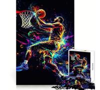 Puzzle de 1000 pièces représentant Un Dunk de Basket-Ball, idéal pour Les Adolescents, pour développer Leur Mental, se détendre et Passer Un Moment agréable (38x52cm)