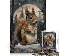 Puzzle de 1000 pièces représentant Un écureuil fantaisiste, idéal pour Les Adolescents entraînement de la mémoire, évasion paisible, découpe Impeccable, Cadeau d'hiver (50x75cm)