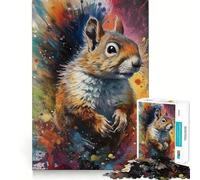 Puzzle de 1000 pièces représentant Un écureuil, idéal pour Les Adolescents Un Jeu d'imagination Relaxant et Amusant à Assembler, Un Cadeau Parfait 38x52cm