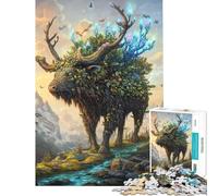 Puzzle de 1000 pièces représentant Un élan Symbole de la Nature pour Adolescents et Adultes Jeu de détente Assemblage de Motifs Cadeau Unique pour Un Anniversaire ou Noël (38x52cm)