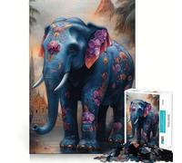 Puzzle de 1000 pièces représentant Un éléphant orné, idéal pour Adultes Stimule la mémoire, Passe-Temps à la Maison, Bords Nets, Cadeau élégant (38x52cm)