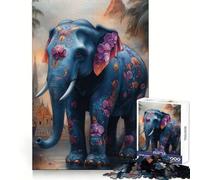 Puzzle de 1000 pièces représentant Un éléphant orné, idéal pour Adultes Stimule la mémoire, Passe-Temps à la Maison, Bords Nets, Cadeau élégant (38x52cm)
