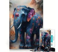 Puzzle de 1000 pièces représentant Un éléphant orné, idéal pour Les Adolescents Jeu de réflexion et Divertissement à la Maison, découpe Nette, Cadeau Parfait (38x26cm)