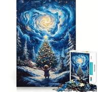 Puzzle de 1000 pièces représentant Un Enfant contemplant Un Sapin de Noël,Jeu sans Couture,activité intellectuelle stimulante,Divertissement paisible,Cadeau d'anniversaire Amusant (50x75cm)