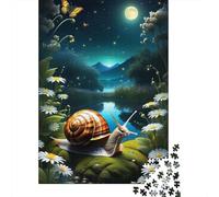 Puzzle de 1000 pièces représentant Un Escargot, idéal pour Les Adultes (18+). Jeu de Puzzle Familial en Papier, Anti-Stress. Dimensions : 38 x 26 cm.
