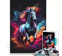 Puzzle de 1000 pièces représentant Un étalon au Galop Jeu de réflexion Difficile et Stimulant Cadeau d'anniversaire 50x75cm