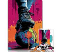 Puzzle de 1000 pièces représentant Un Football américain, Peinture à l'huile, pour Adultes et Adolescents, Anti-Stress, avec Affiche et fiche de Questions-réponses (38x26cm)