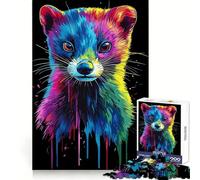 Puzzle de 1000 pièces représentant Un Furet Arc-en-Ciel Pop Art pour Adultes, idéal pour stimuler la mémoire, Jouer en Groupe et créer Un Motif Surprise pour Noël (38x52cm)
