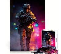 Puzzle de 1000 pièces représentant Un Fusil et Un équipement de Combat de Soldat, idéal pour Adultes Un Casse-tête Relaxant et Un Joli Cadeau (38x26cm)
