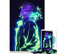 Puzzle de 1000 pièces représentant Un garçon d'anime aux Reflets néon Jeu et de Coordination Assemblage Stable,pièces Qui ne bougent Pas Un Passe-Temps agréable pour Les Longs Week-Ends 38x52cm