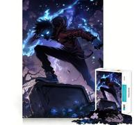 Puzzle de 1000 pièces représentant Un garçon d'anime avec des Flammes Bleues,idéal pour Les Adolescents Activité ludique et stimulante pour développer Ses capacités mentales Taille Uniforme