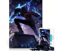 Puzzle de 1000 pièces représentant Un garçon d'anime avec des Flammes Bleues Jeu cognitif Amusant,découpe de Haute précision,Cadeau Unique pour soulager Le Stress (38x52cm)