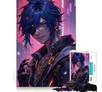 Puzzle de 1000 pièces représentant Un garçon d'anime avec Un Cache-œil Jeu pour Adultes,découpé au Laser pour Un Assemblage Parfait,Une activité enrichissante pour Les Jours de Pluie 38x52cm