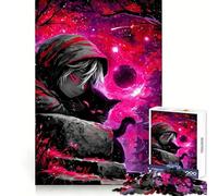 Puzzle de 1000 pièces représentant Un garçon d'anime avec Un Chat dans Un Paysage Fantastique Idéal pour Les Adolescents Parfait pour Un Anniversaire ou Une Surprise (38x52cm)