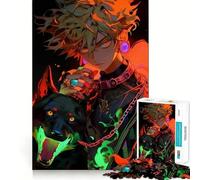 Puzzle de 1000 pièces représentant Un garçon d'anime avec Un Loup,idéal pour Les Adultes et Stimulant l'esprit Format Uniforme,pièces précises,Format Voyage,Cadeau Parfait pour Les Jeux 38x52cm