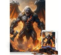 Puzzle de 1000 pièces représentant Un Gorille Guerrier ailé dans Un Paysage de feu, idéal pour Les Adolescents Stimule l'esprit, apaise et se détend Assemblage précis Cadeau Original (50x75cm)